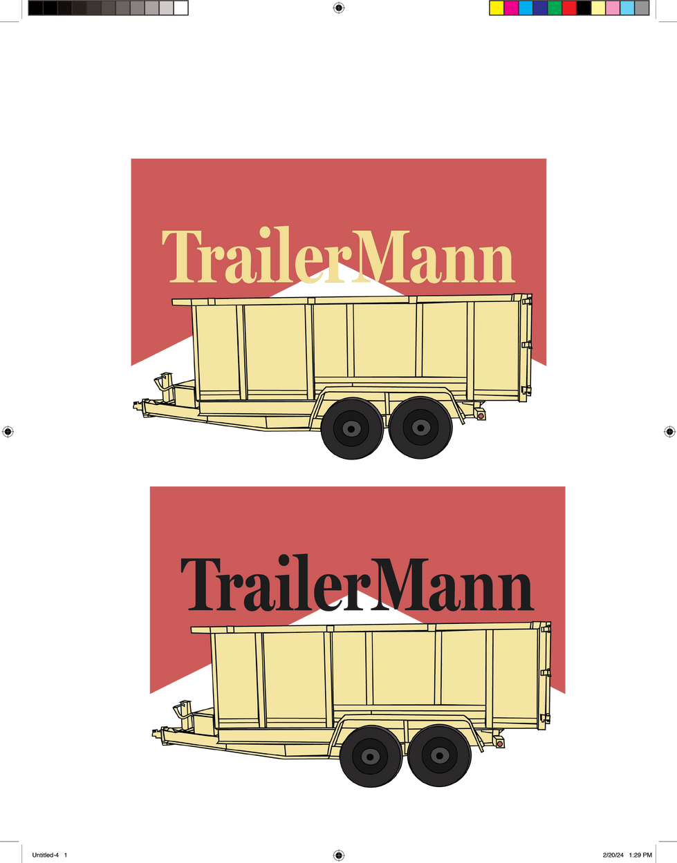 Trailer Mann Logo and T shirt Printable Document