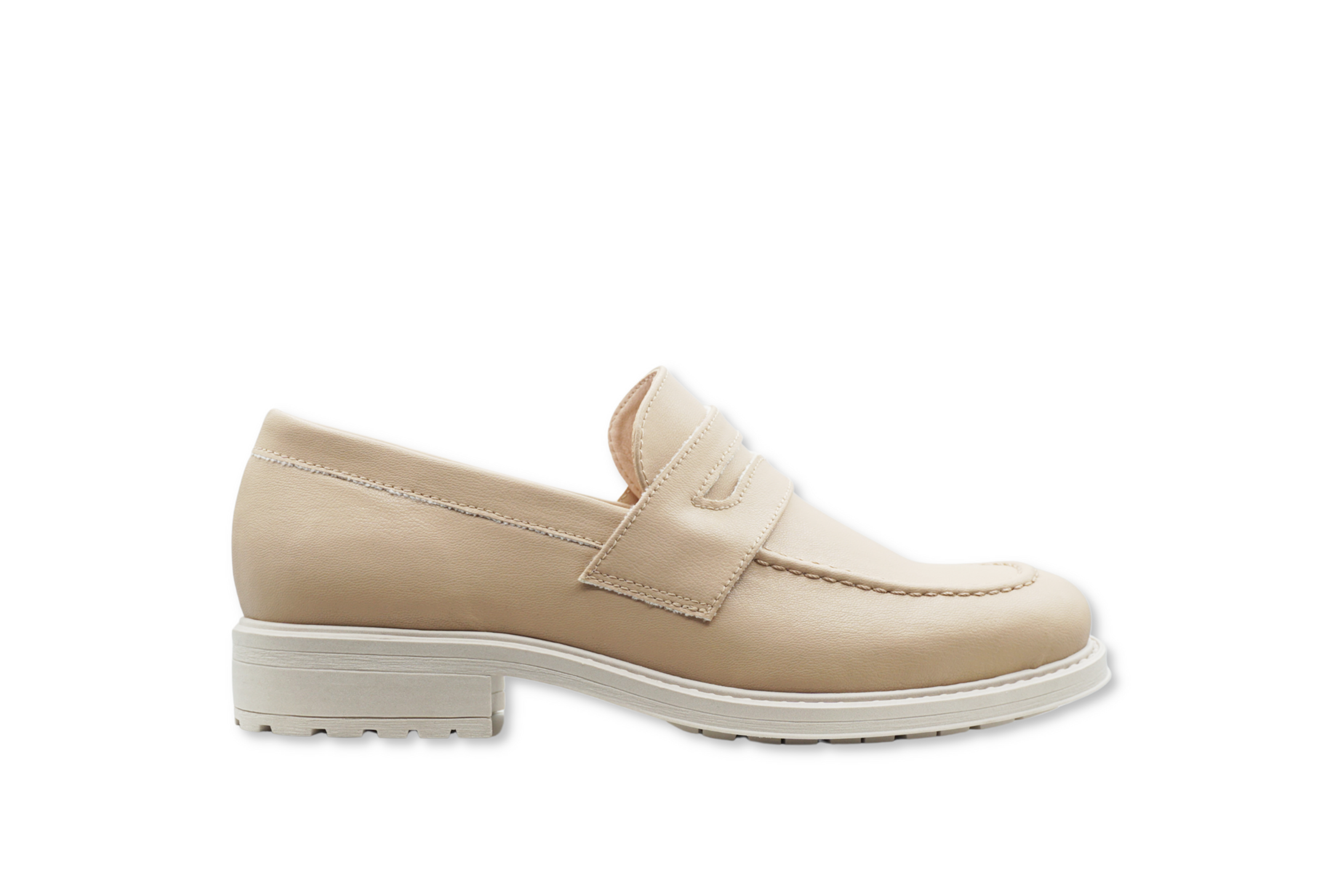 SASHAY vegan shoes LOAFER flach almond nude seite
