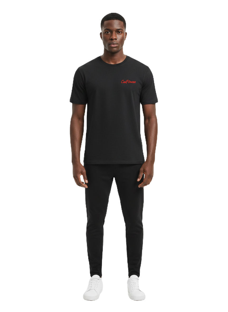 MEN'S BLACK & RED LOGO T- SHIRT