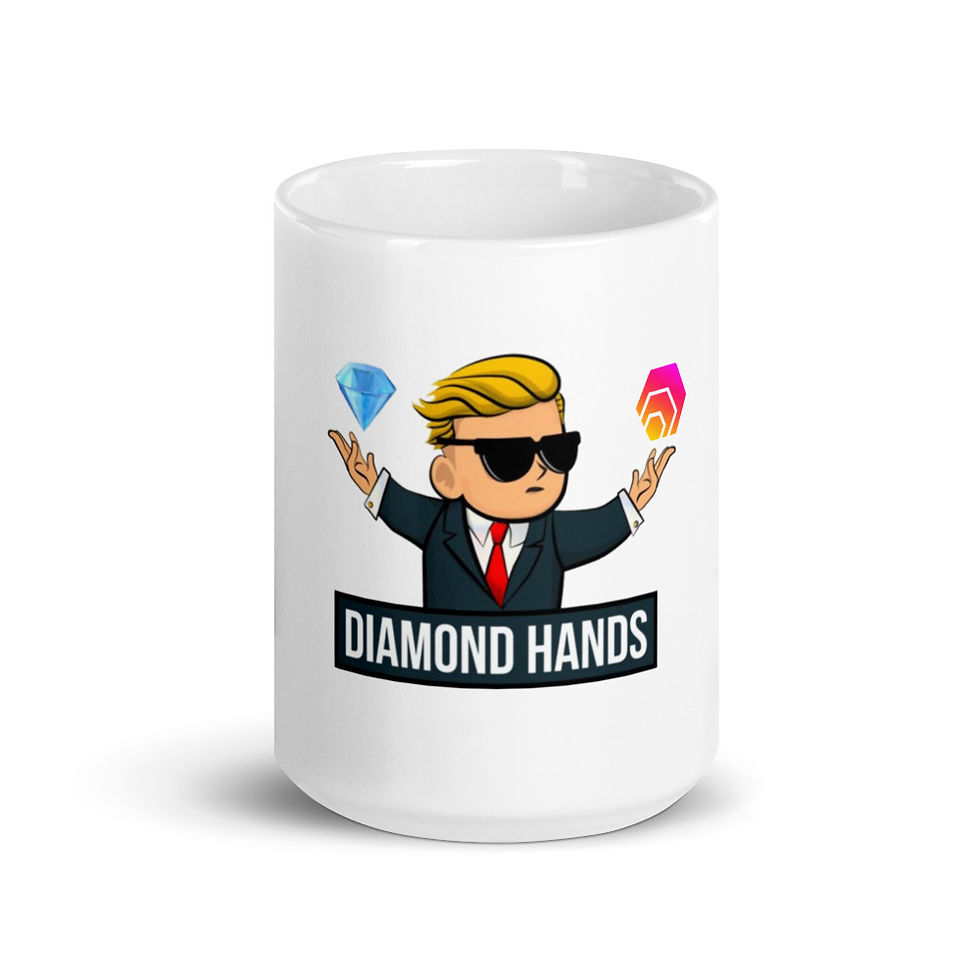 Thumbnail: Diamond Hands White glossy mug