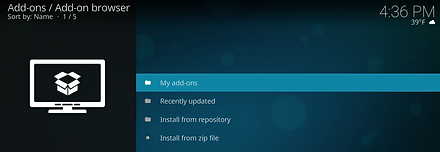 In the Add-ons / Add-on browser screen click left on your remote