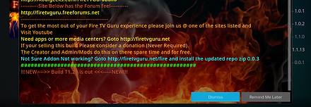 Click Dismiss
