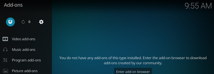 Click the Package Installer icon at top left of screen