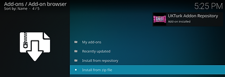 Wait for UKTurk Addon Repository Add-on installed pop up