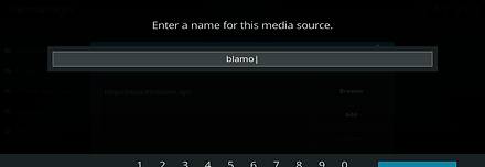 In the box below enter the name blamo and click OK. Double check all is correct and click OK