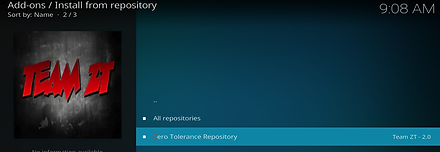 Select Zero Tolerance Repository and click