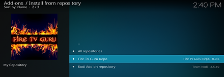 Select Fire TV Guru Repo and click