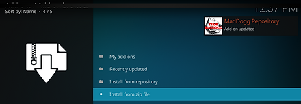 Wait for MadDogg Repository Add-on installed pop up
