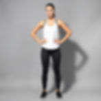 Thumbnail: Women’s white T-Back athletic tank top by Casmir – gym and yoga activewear India