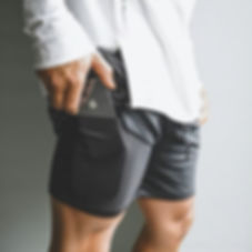 Casmir TrainCore Pro Training Shorts in black, moisture-wicking polyester gym shorts with inner lining