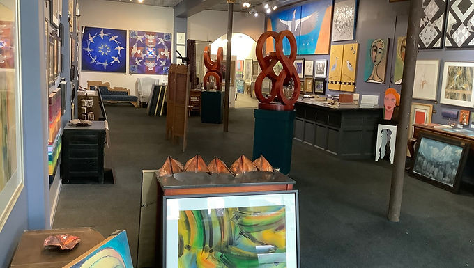 A vibrant Manitou Springs gallery featuring regional artists across mediums including painting, sculpture, jewelry, and mixed-media works. A welcoming space for collectors and art lovers.