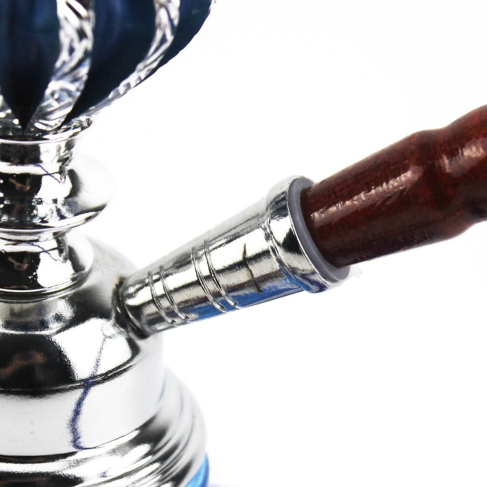 Thumbnail: Glass Shisha Set with Ceramic Hookah Bowl Imitation Leather Hose Metal Charcoal