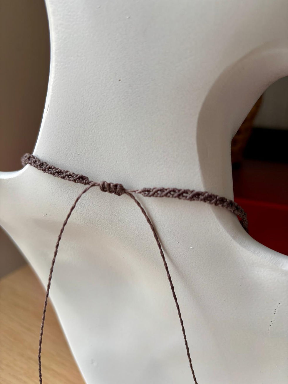 Miniature : Ensemble fait main en macramé marron chocolat