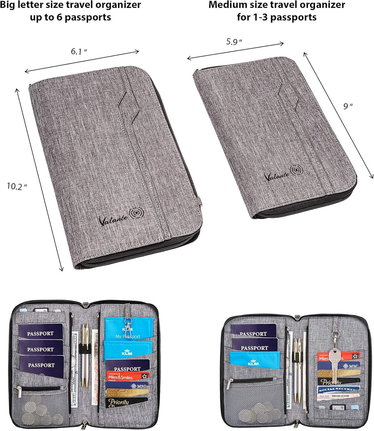 Family travel document organizer