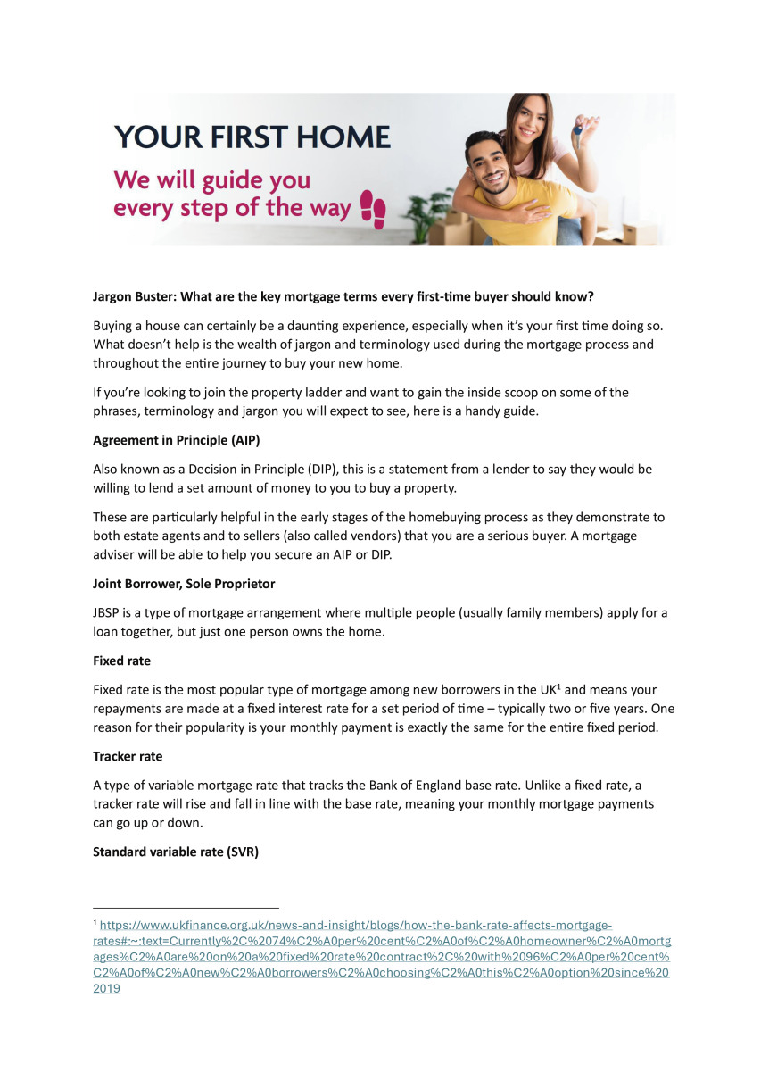 Jargon Buster - What are the key mortgage terms every first-time buyer should know