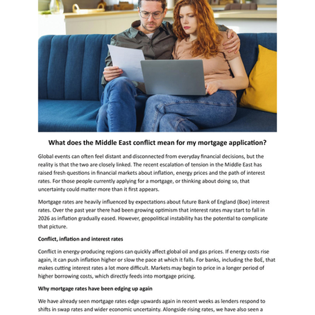 What does the Middle East conflict mean for my mortgage application 