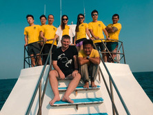 PADI Open Water Diver Course students on the boat