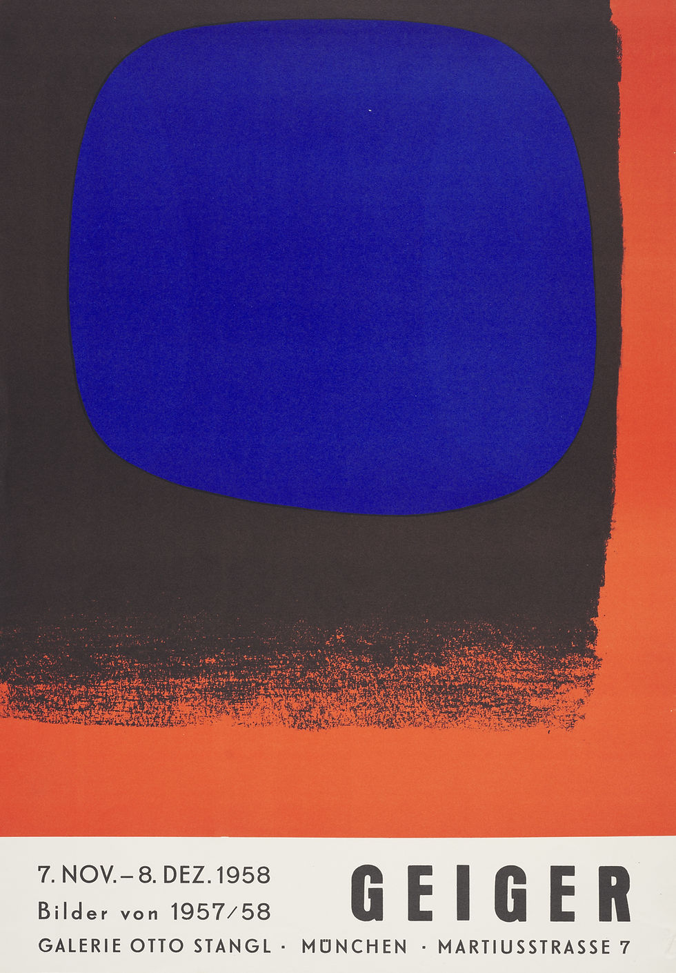 Gefaltet, verschickt, ausgehängt und jetzt digitalisiert: Rupprecht Geiger, Ausstellungsplakat, 1966 (Bild: Sven Adelaide)