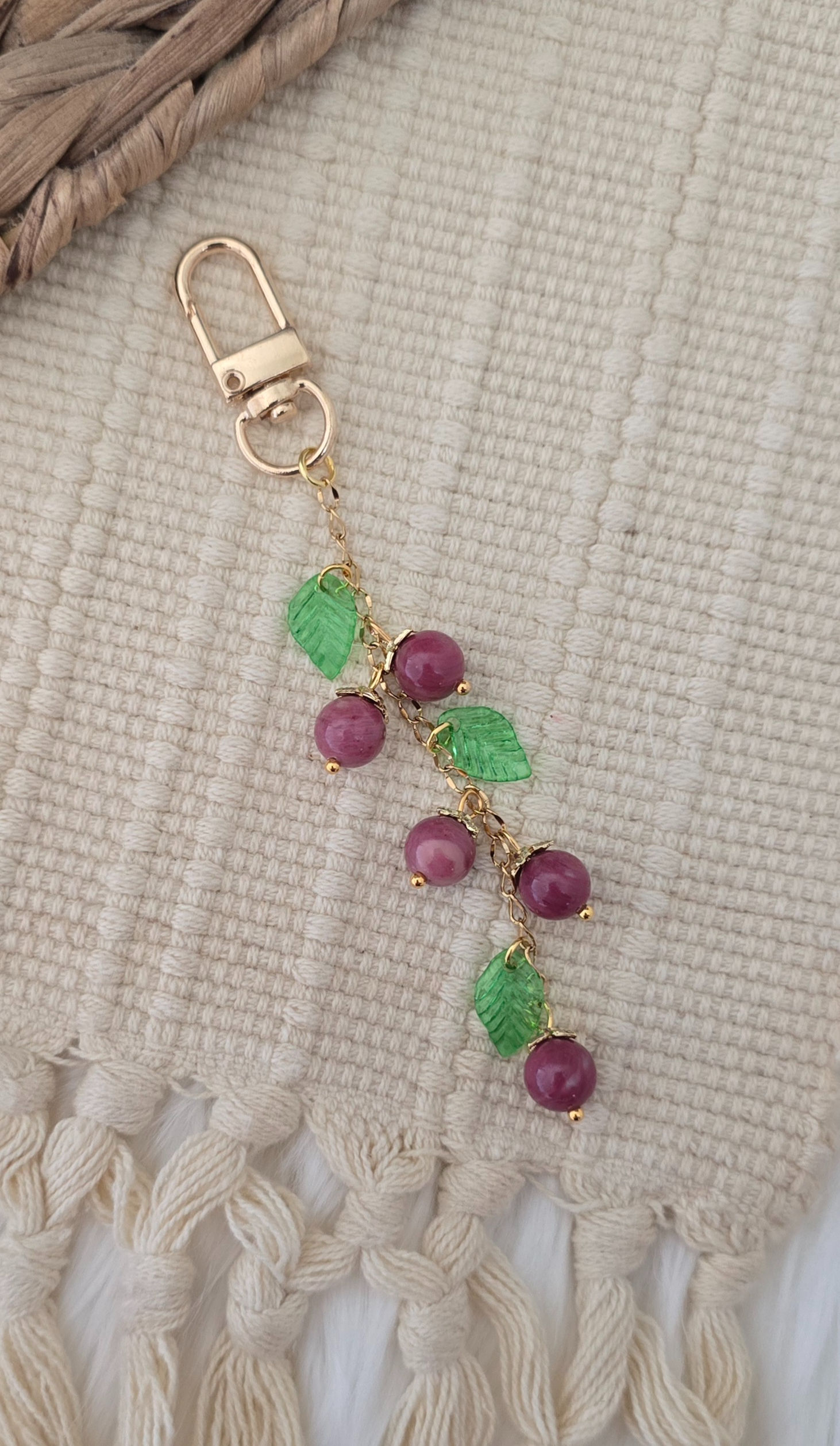 Rhodonite Fruit Keychain