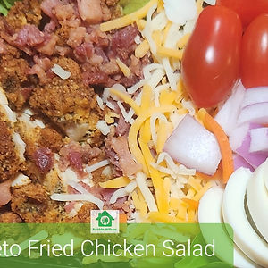 Keto Fried Chicken Salad 342 cal, 4-6g net carbs