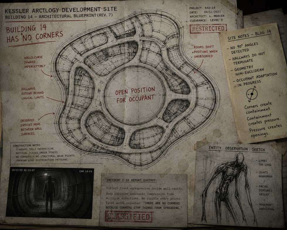 Hand-drawn architectural sketch with annotations and notes.