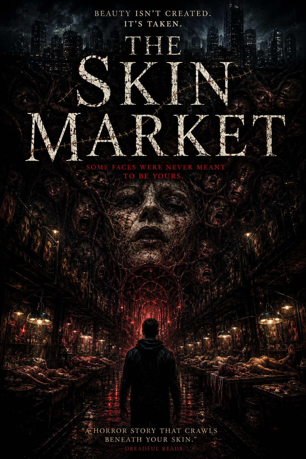 Dark, atmospheric poster with a central figure.