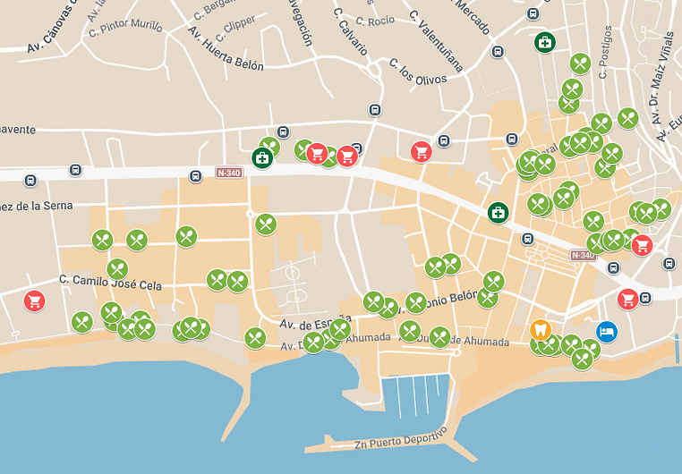 el fuerte marbella gluten free restaurants map