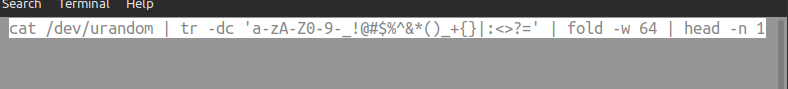 Linux terminal executing a command for demonstration purposes.