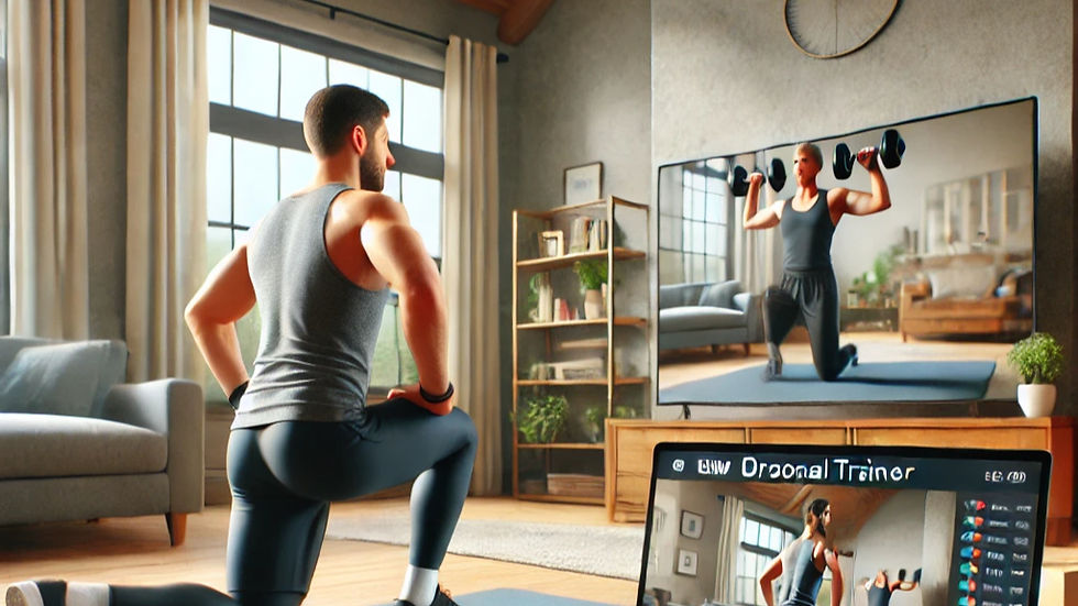 imagem em fotorrealismo personal trainer online treino em casa com personal