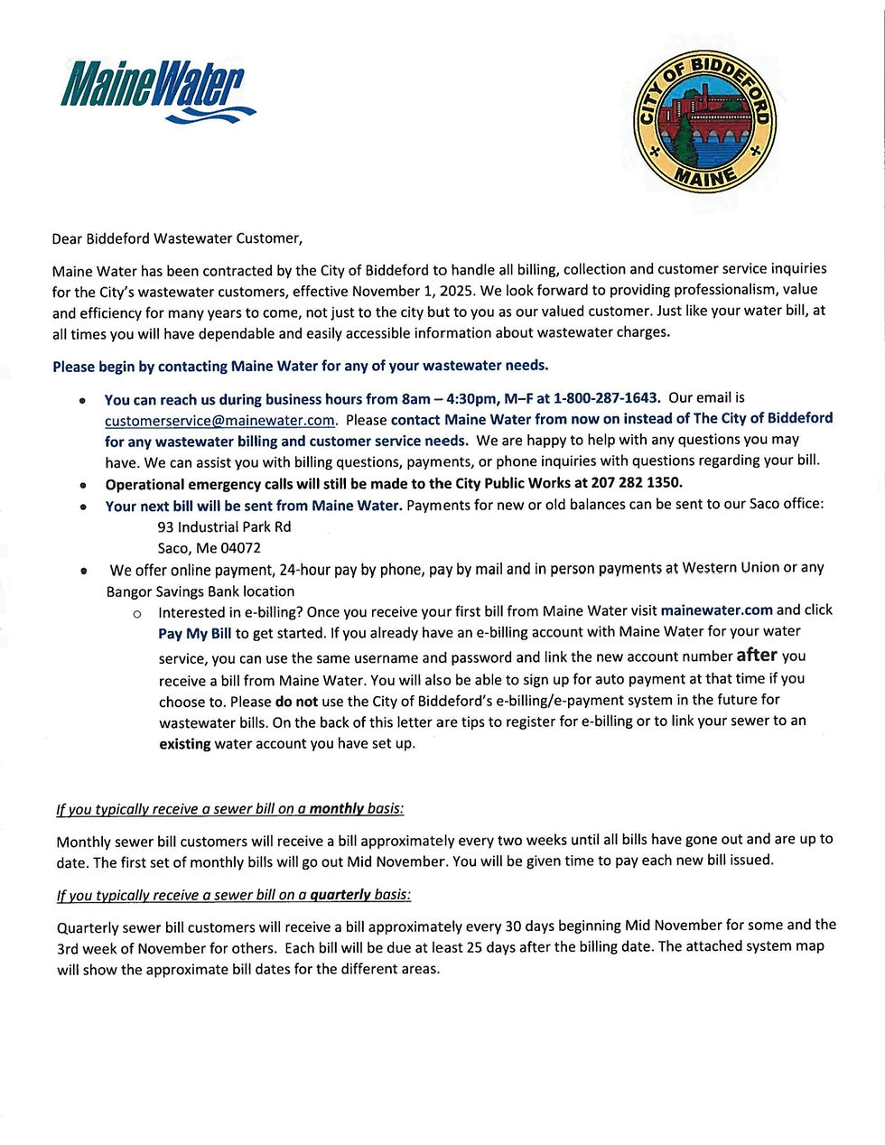 📰BIDDEFORD | Sewer Bills En Route!