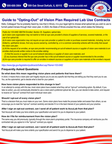 AccuLab Guide to Opting Out of Vision Insurance 1