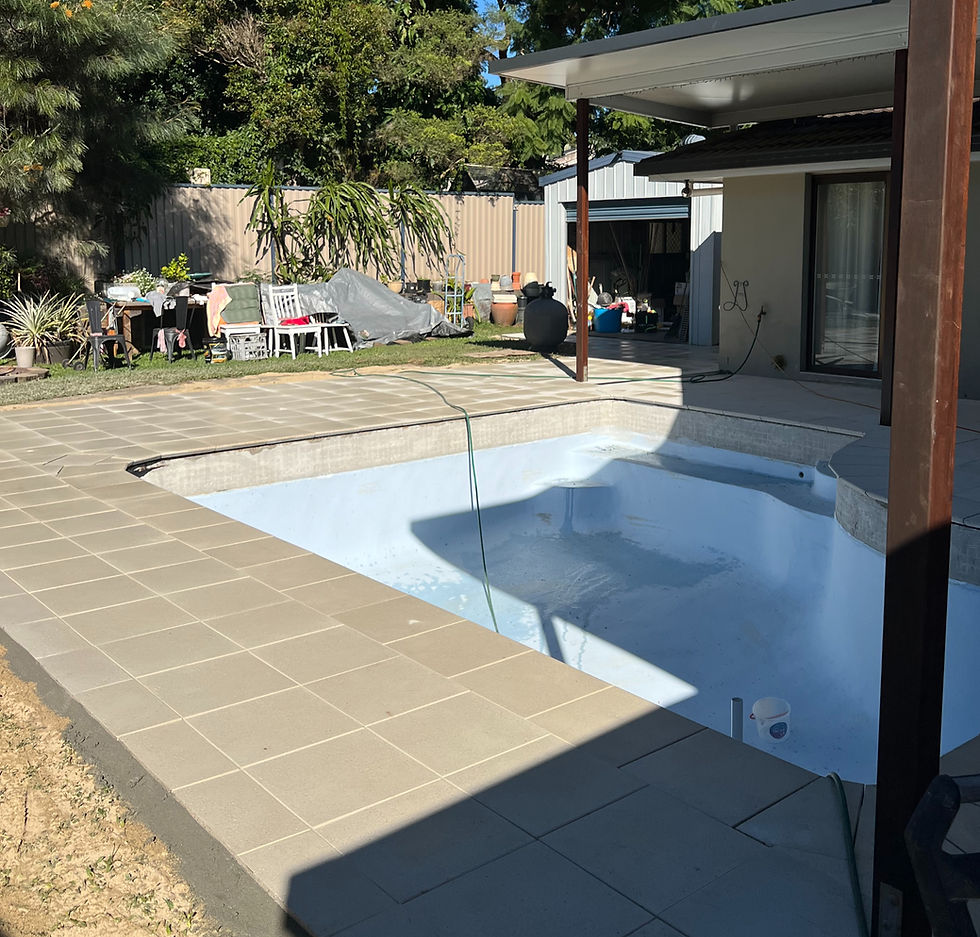 Completed revamp Pool coping and Pool Surround with Euro Classic in Cyprus colour by Adbri Masonry