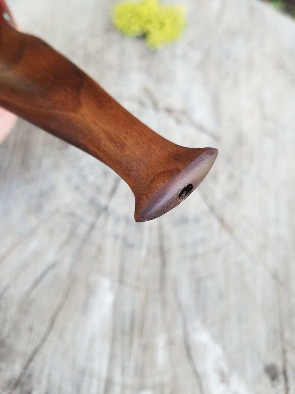 Thumbnail: Manzanita Pipe, Black Walnut Stem with Blue Turquoise, Green Malachite Inlay 