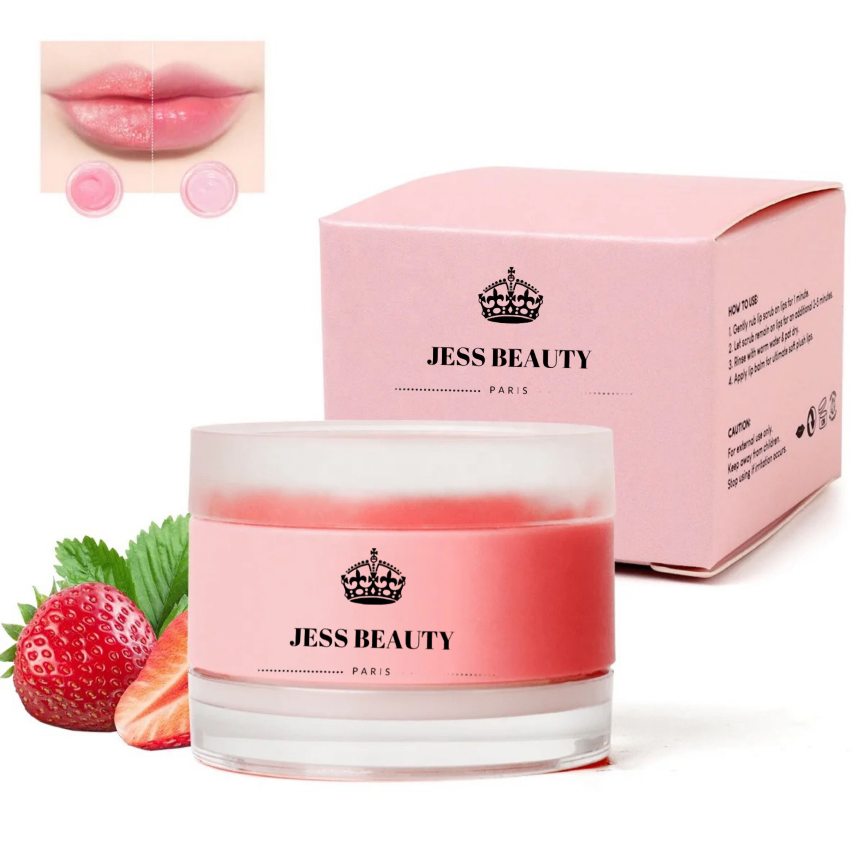 Lèvres roses 1gommage + 1Bombe à lèvres gommage  