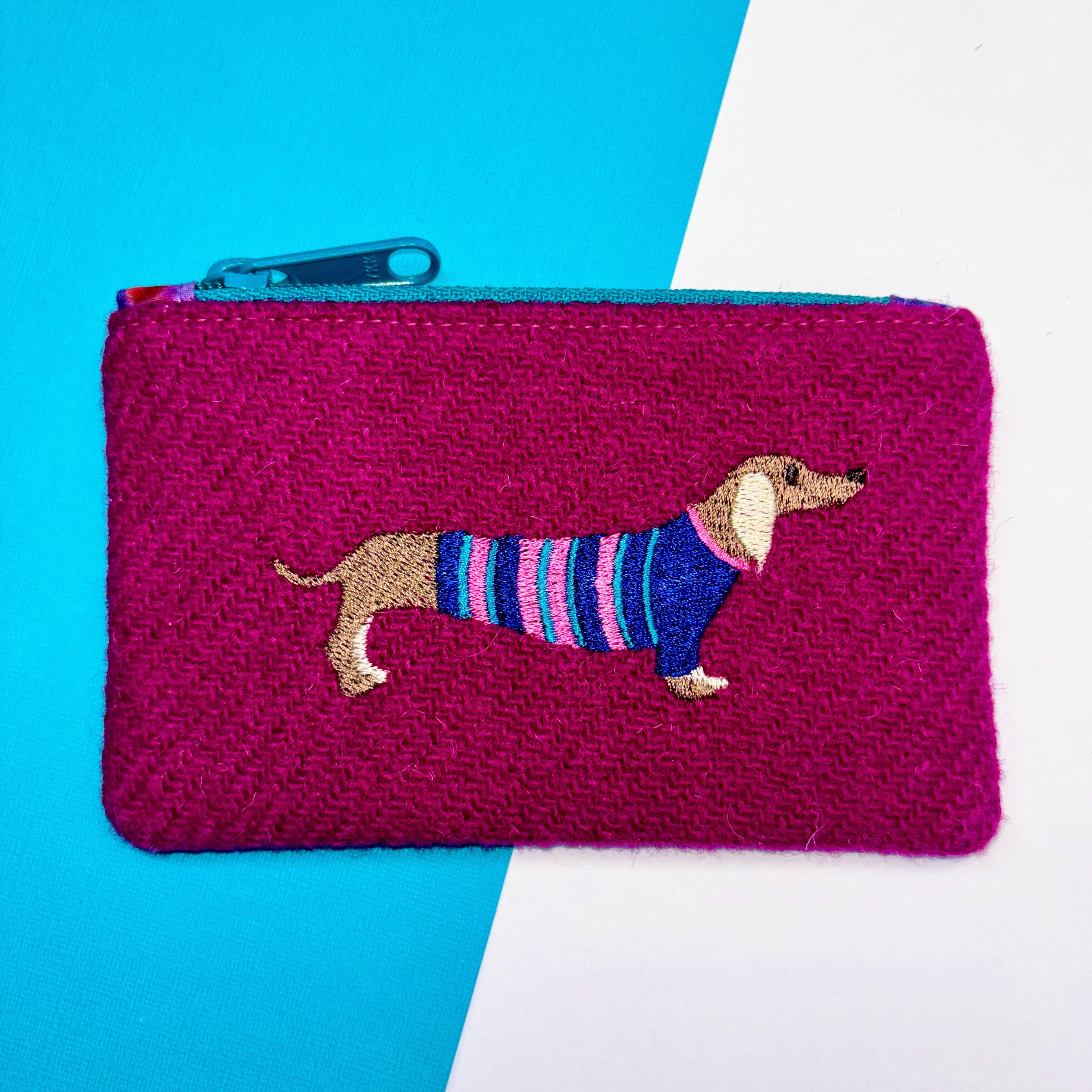 Bright Pink Dachshund Coin Purse