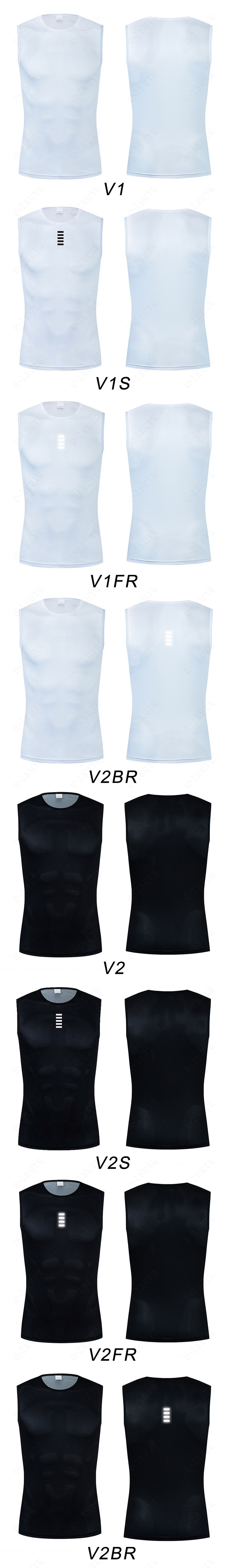 Miniatura: Cycling Base Layer Reflective Underwear White Cycling Jersey Sport Vest Men Unde