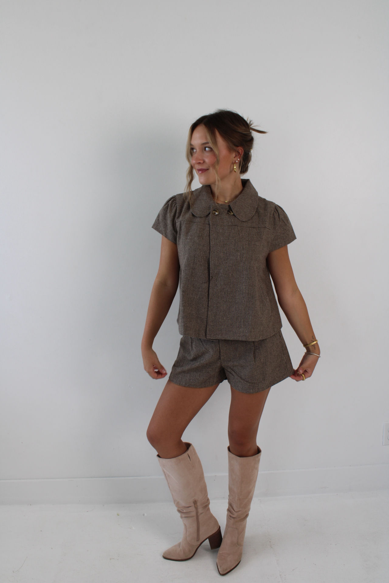 Keaton Houndstooth Shorts