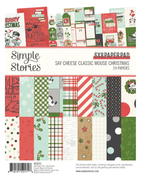 Simple Stories Say Cheese Classic Mouse Christmas - 6x8 Pad-SS25223