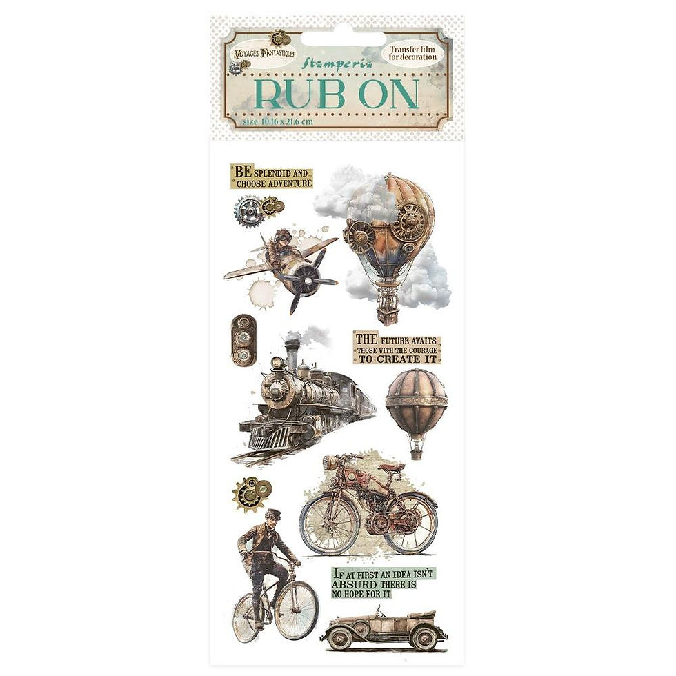 Stamperia Voyages Fantastiques Rub-On 4"X8.5"-The Age of Adventure--DFLRB191