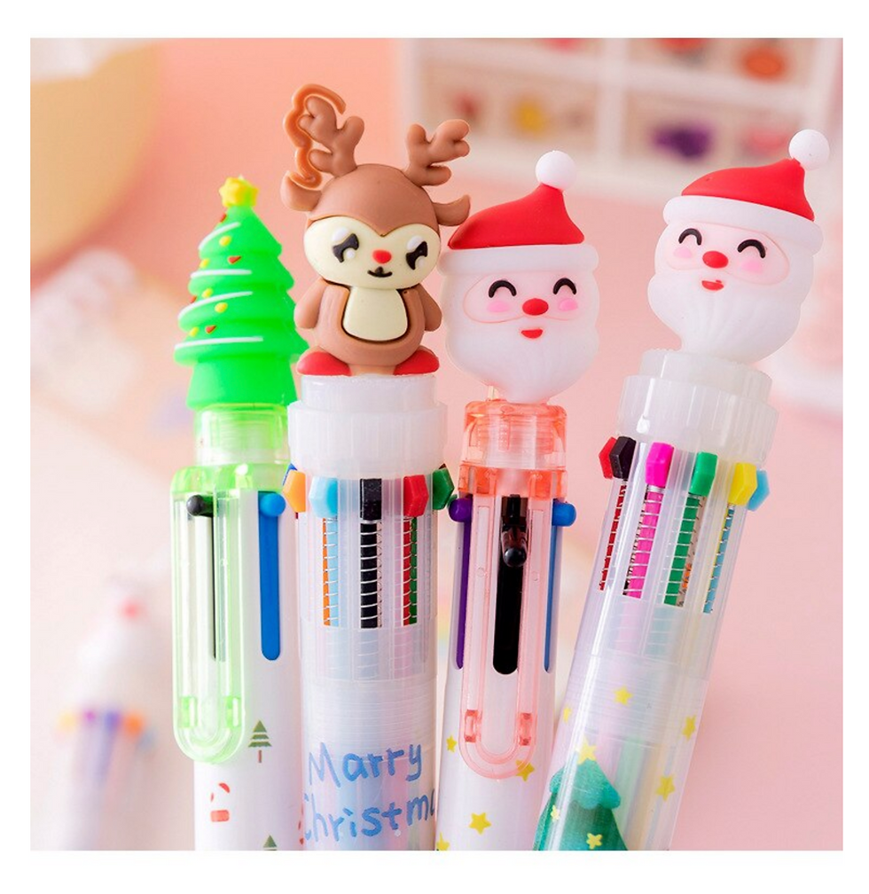 Thumbnail: Christmas Cute Ballpoint Pen 10 Color Multifunction