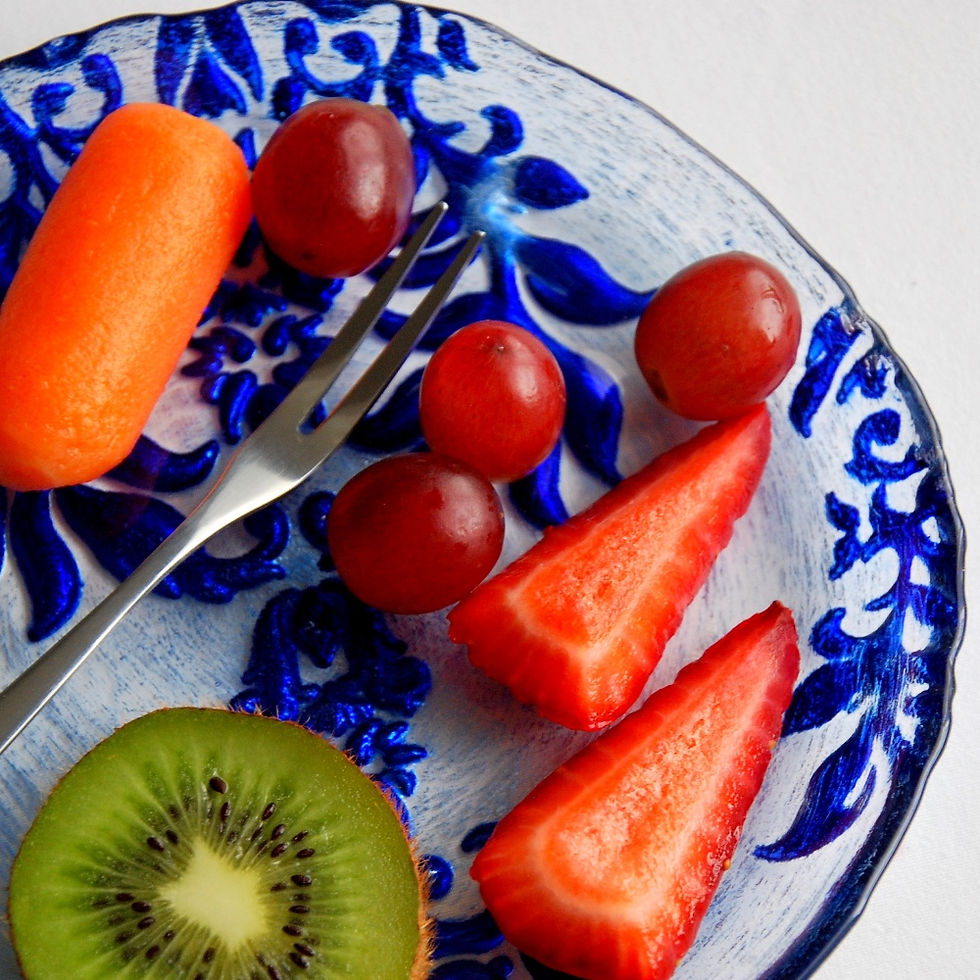 Thumbnail: Set/4 DAMASK 6.5" BLUE VELVET CANAPE PLATES