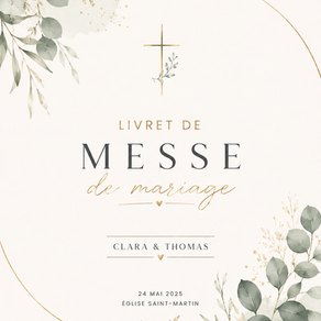 Livret de messe mariage avec des illustrations