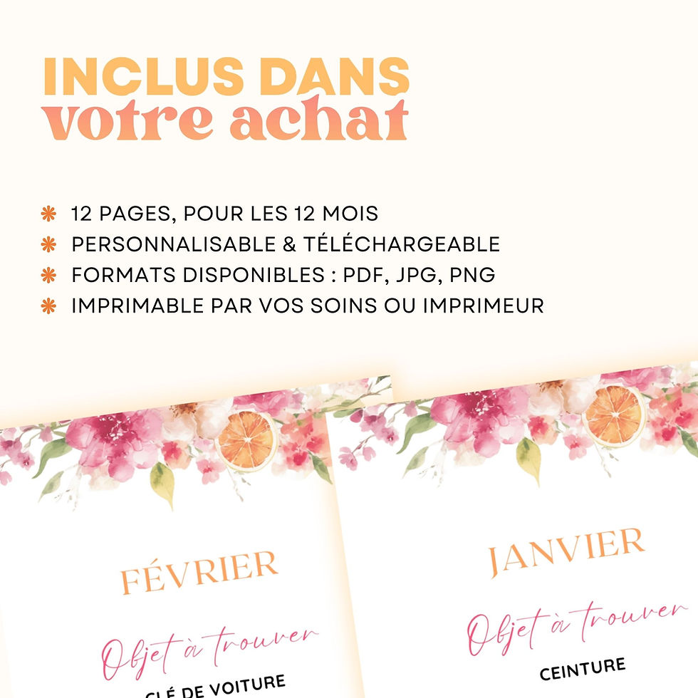 modele canva jeu des 12 mois mariage personnalisable