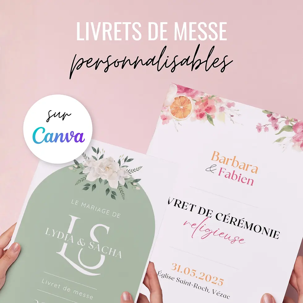 Livret de messe mariage – les deux versions, colorée et classique
