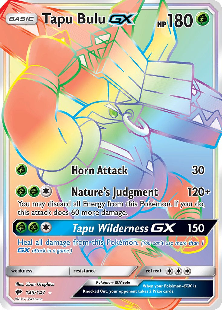 Sun & Moon - Burning Shadows 149/147 Tapu Bulu GX (Full Art Rainbow
