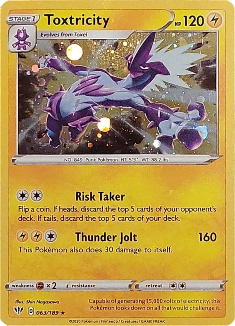Sword & Shield - Darkness Ablaze - 063/189 Toxtricity (Cosmo)(Swirl)(Sealed)