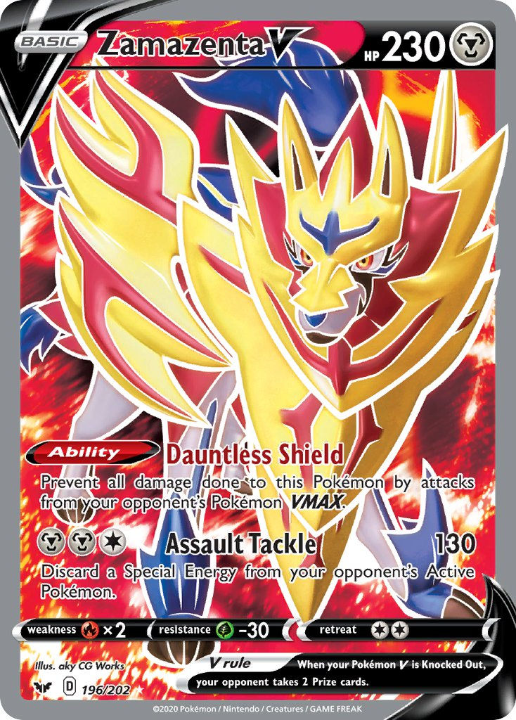 Sword & Shield - Base Set - 196/202 Zamazenta V (Full Art)