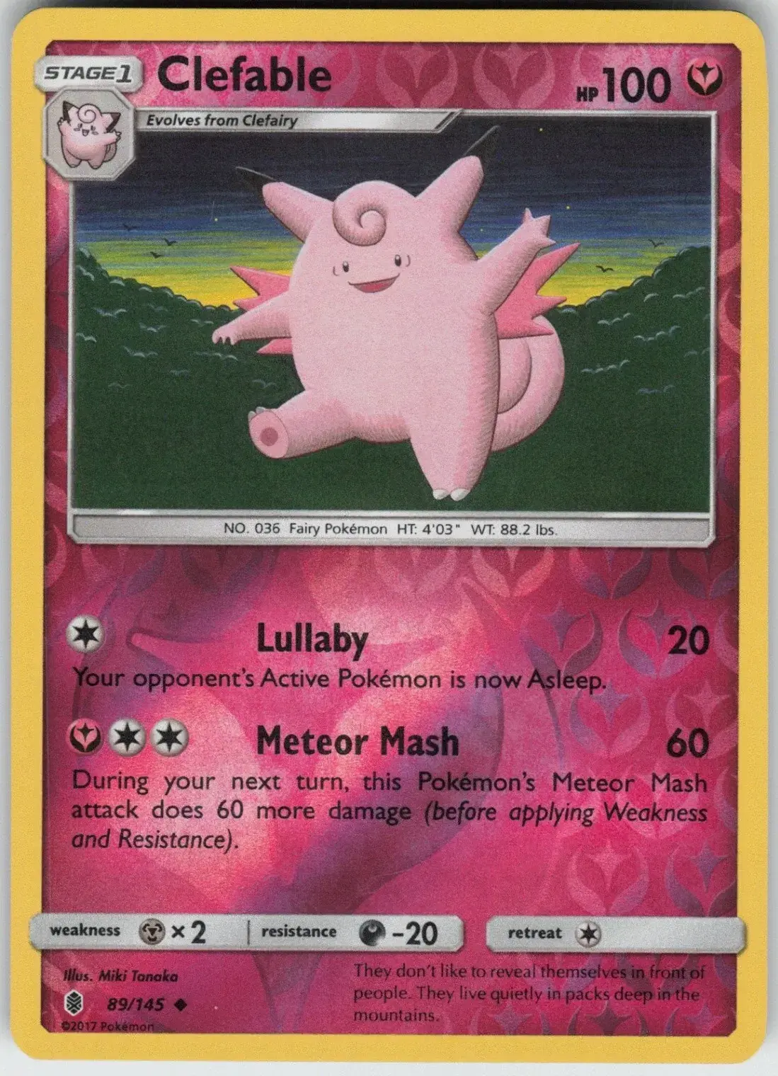 Sun & Moon - Guardians Rising 89/145 Clefable (Reverse)
