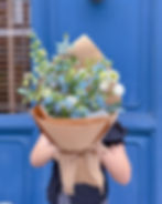 blue and white bouquet with Oxy and Delphinium – flower delivery Bangkok and Pattaya