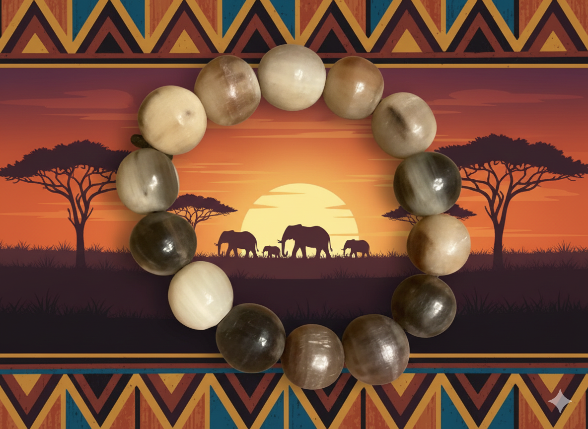 Men's African Zebu Horn Bracelet – Strength, Grounding & Rustic Elegance